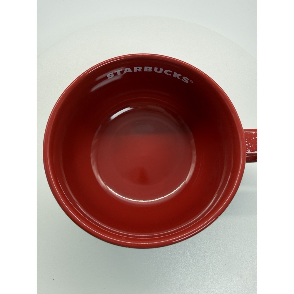 Starbucks 2019 Red Mug With White Specks Ceramic Coffee Tea Soup Bowl 16 oz - Picture 8 of 10